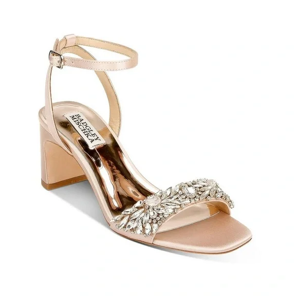 Badgley Mischka Marsha Satin Rhinestone Heel - Picture 1 of 10